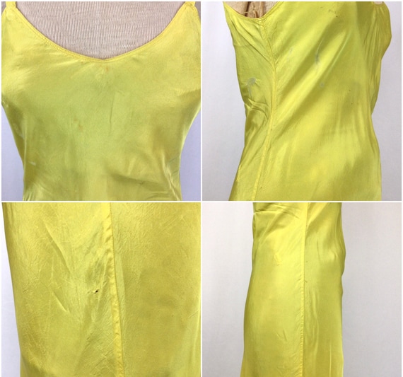 Vintage 40s slip | Vintage sunflower yellow rayon… - image 10