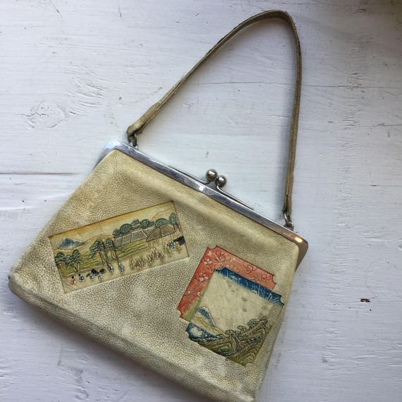 Nippon leather handbag | Vintage embossed leather 