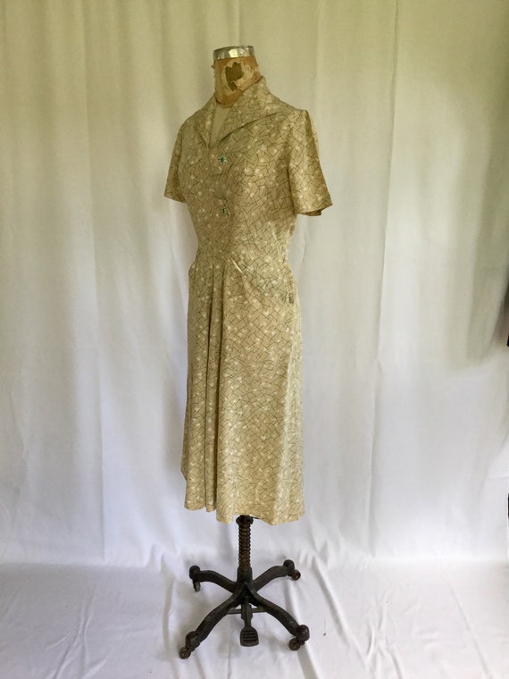Vintage 40s shirtwaist dress | Vintage floral ray… - image 7