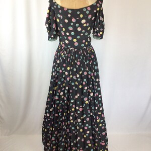 Vintage 30s evening dress Vintage polka dot evening gown 1930s long multi colored party dress image 9