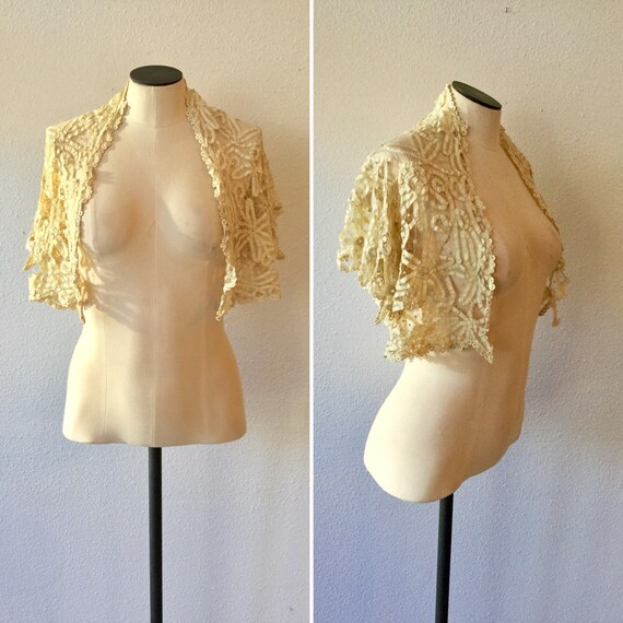 Olivia Edwardian shrug | Vintage Battenburg lace s