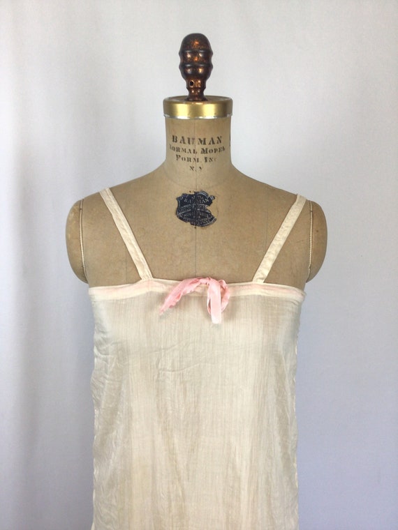 Vintage Edwardian chemise | Vintage ivory silk sl… - image 2