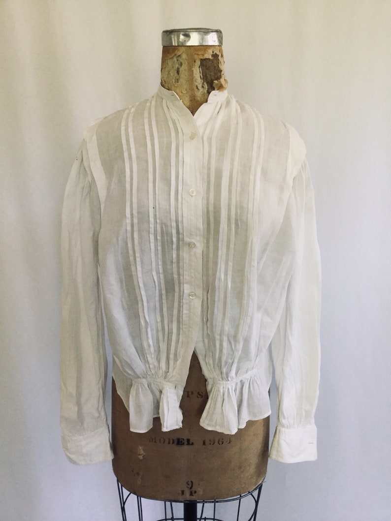 Antique Early 1900s Blouse Vintage White Linen Cotton - Etsy