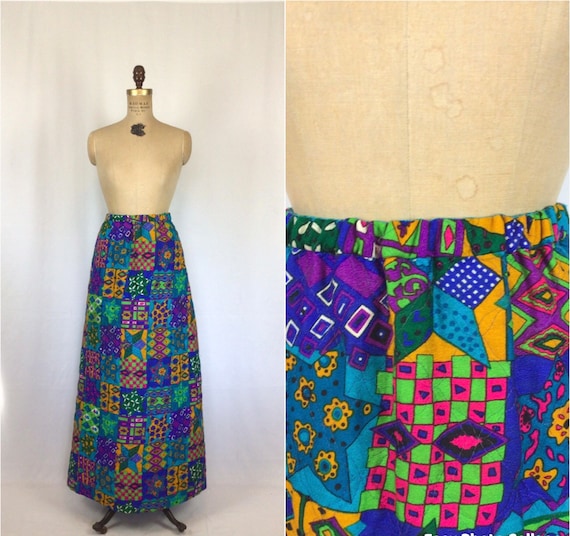 Vintage 60s skirt | Vintage patchwork quilted ski… - image 1