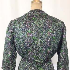 Vintage 50s dress suit Vintage floral wiggle dress bolero jacket 1950s Bloomfield two piece dress suit image 7