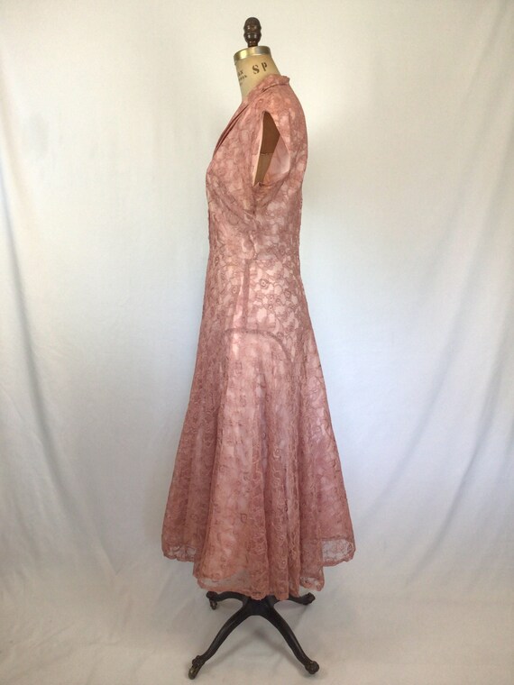 Vintage 40s dress | Vintage rose pink lace dress … - image 7