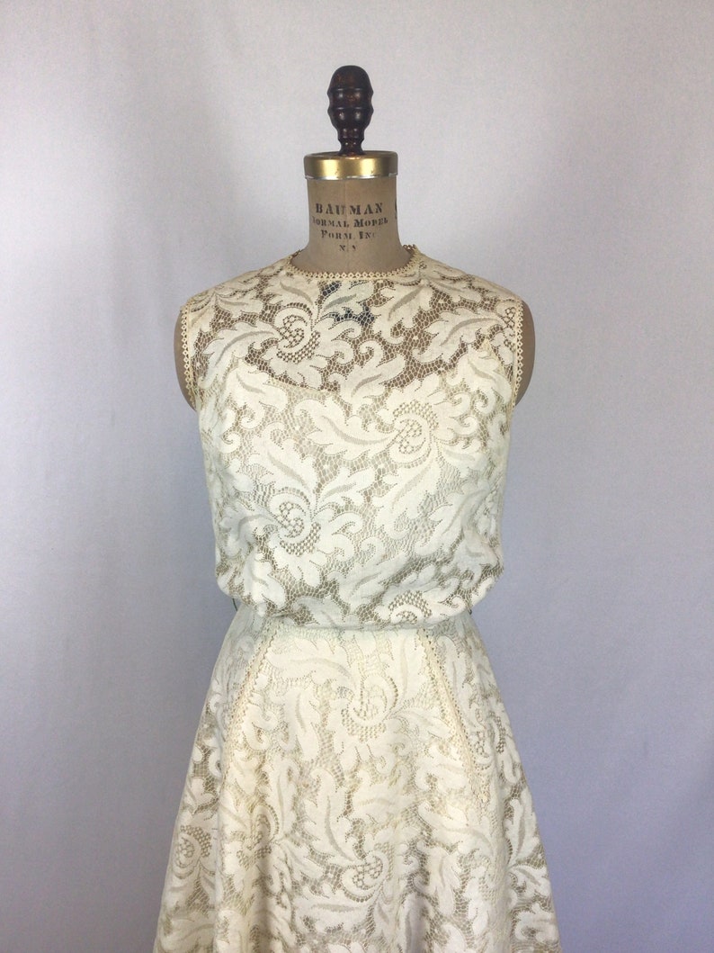 Vintage 50s dress Vintage white lace party dress 1950s Junior Sophisticates Original dress image 3