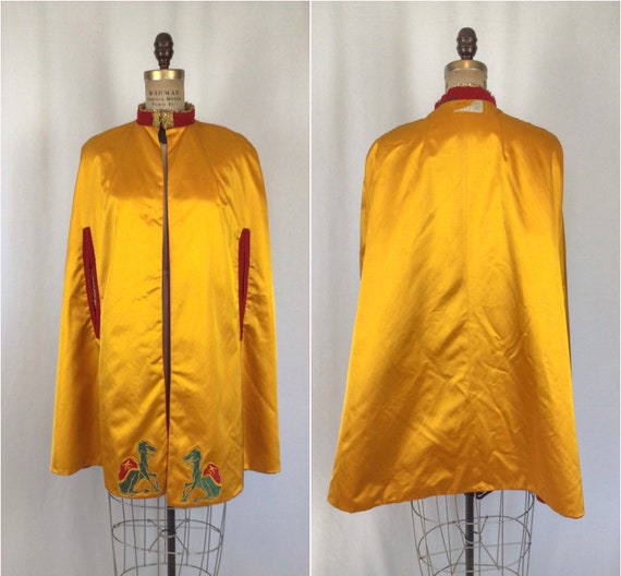 Vintage 1950s cape | Vintage red yellow Shriners … - image 7