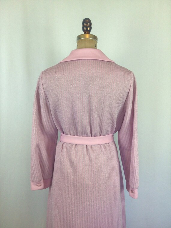 Vintage 60s dress | Vintage pink silver striped k… - image 7
