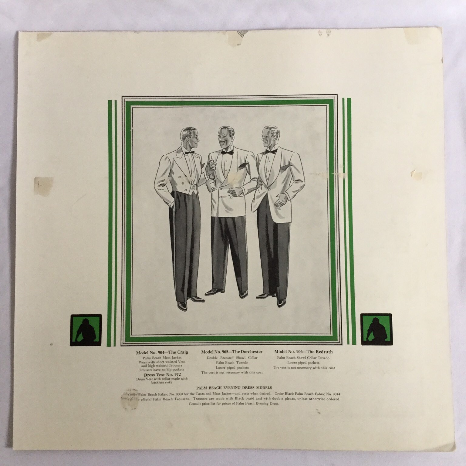 Vintage 1950s Fashion Plates | 1950s Set of Mens Fashion