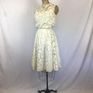 Vintage 50s dress Vintage white lace party dress 1950s Junior Sophisticates Original dress image 5