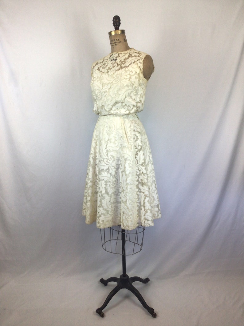 Vintage 50s dress Vintage white lace party dress 1950s Junior Sophisticates Original dress image 5