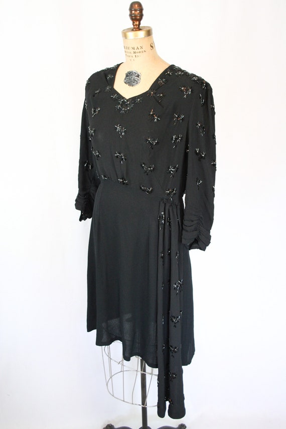 Janet Taylor rayon 40s dress | Vintage black rayo… - image 6