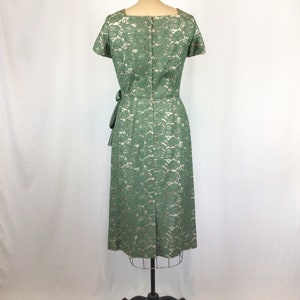 Vintage 50s dress Vintage myrtle green lace party dress 1950's wiggle cocktail dress image 7