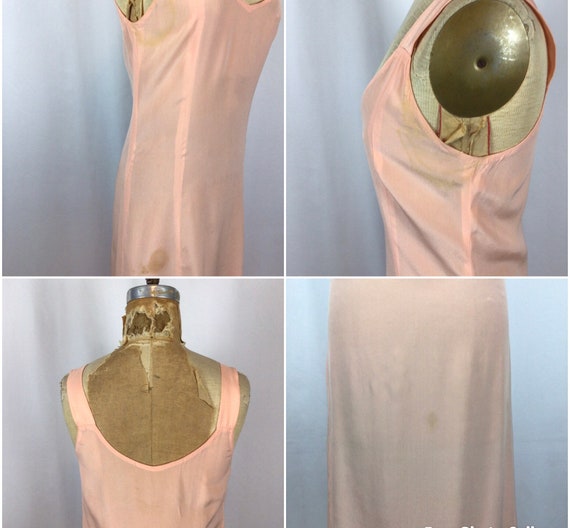 Vintage 30s nightgown | Vintage peachy pink silk … - image 9