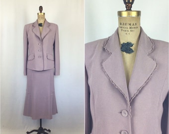 Abito vintage anni '80 / Abito a due pezzi lavanda vintage / Abito gonna viola anni '80