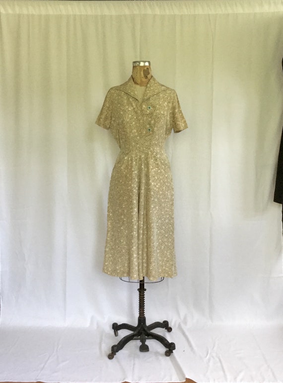 Vintage 40s shirtwaist dress | Vintage floral ray… - image 5