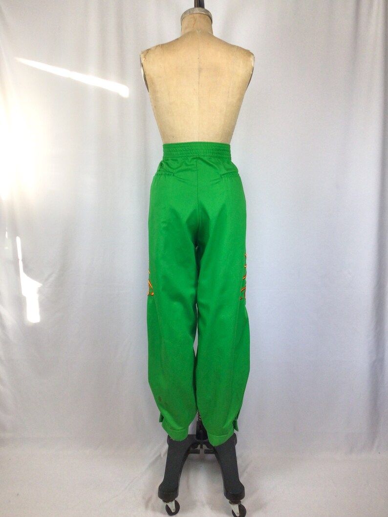 Vintage 70s pants Vintage green canvas pants 1970s Shriners appliqué pants image 9