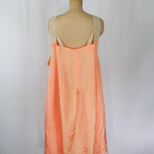 Vintage 30s nightgown Vintage peach rayon lace nightdress 1930s XXLarge negligee image 9