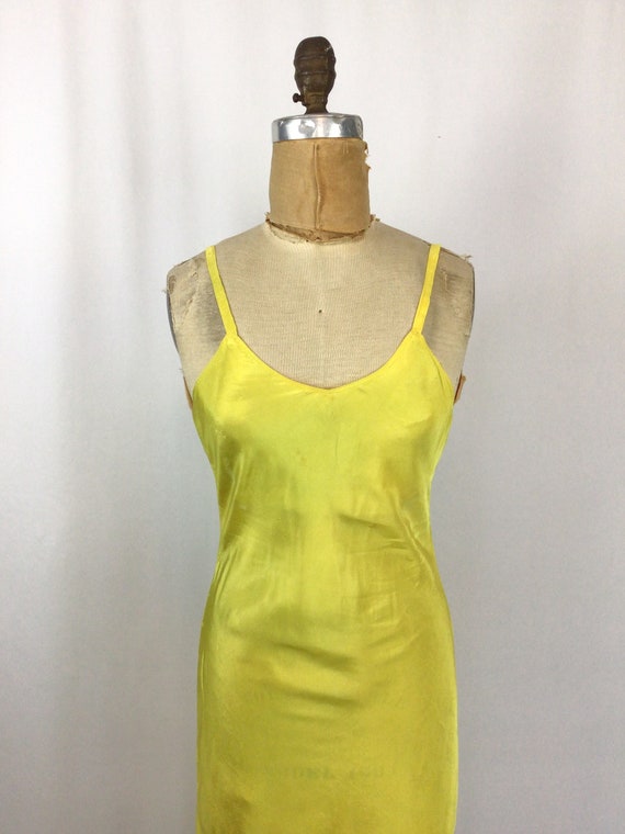 Vintage 40s slip | Vintage sunflower yellow rayon… - image 3