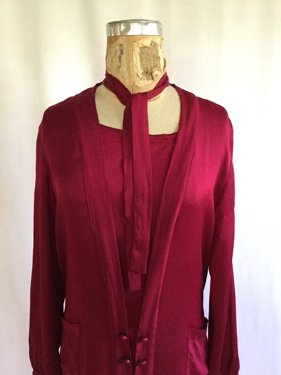 Vintage 20s Tunic | Vintage magenta silk flapper … - image 2