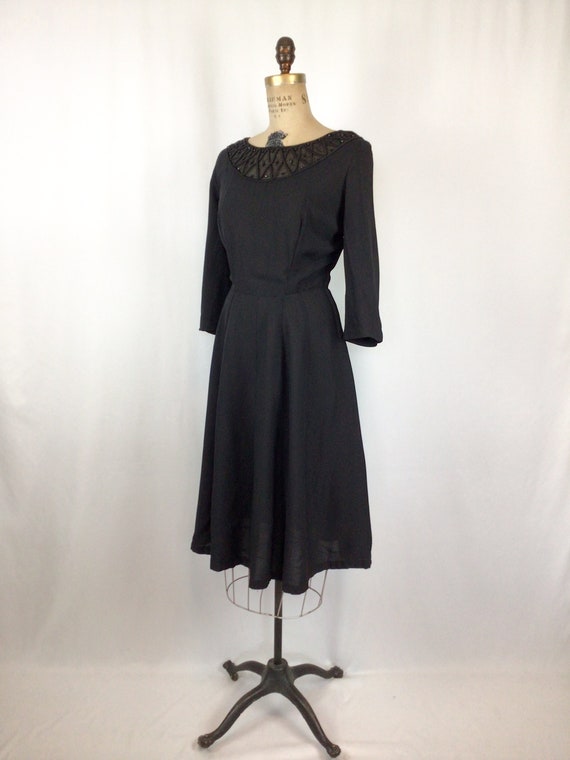 Vintage 40s dress | Vintage black crepe day dress… - image 6