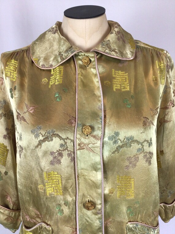 Vintage 50s jacket | Vintage gold chinoiserie shi… - image 4