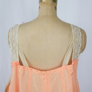 Vintage 30s nightgown Vintage peach rayon lace nightdress 1930s XXLarge negligee image 8