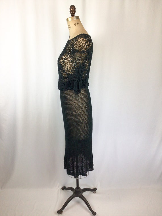 Vintage 30s dress | Vintage dark evergreen rayon … - image 6