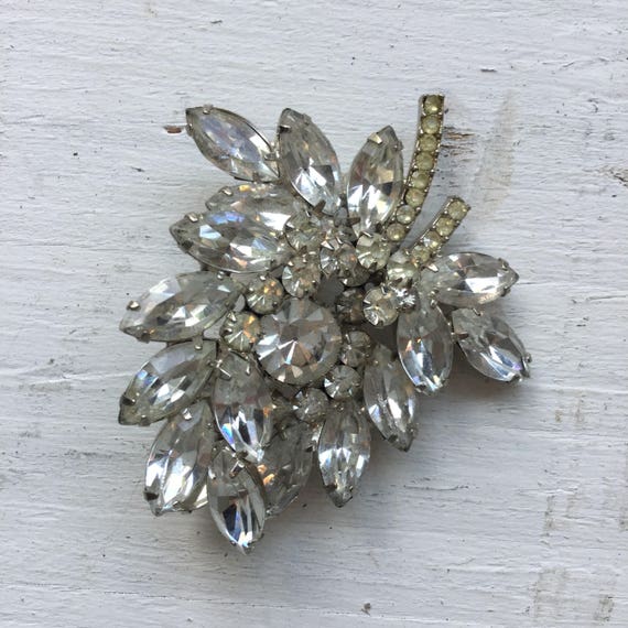 Laurel brooch | Vintage crystal rhinestone brooch… - image 5