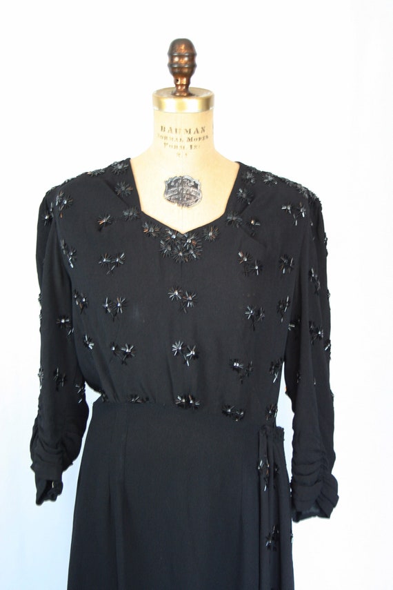 Janet Taylor rayon 40s dress | Vintage black rayo… - image 3