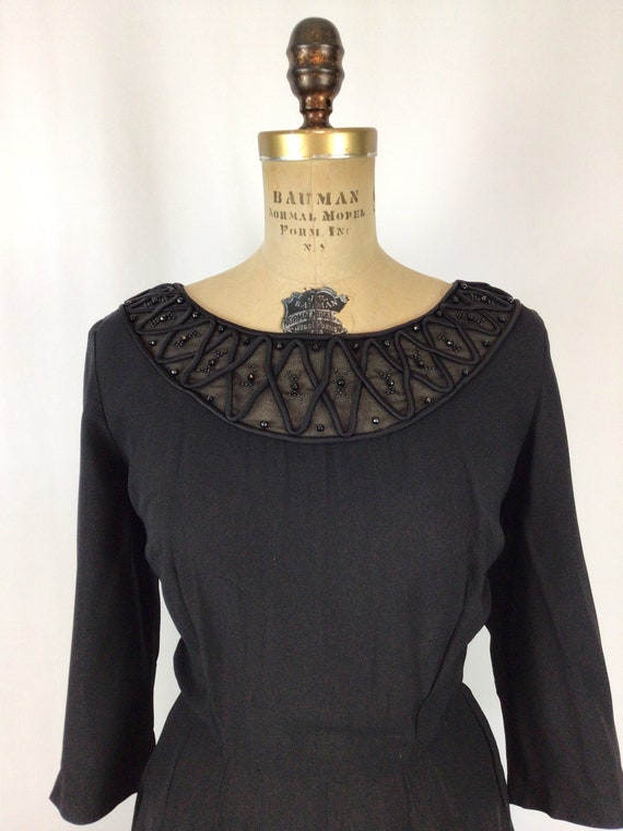 Vintage 40s dress | Vintage black crepe day dress… - image 3