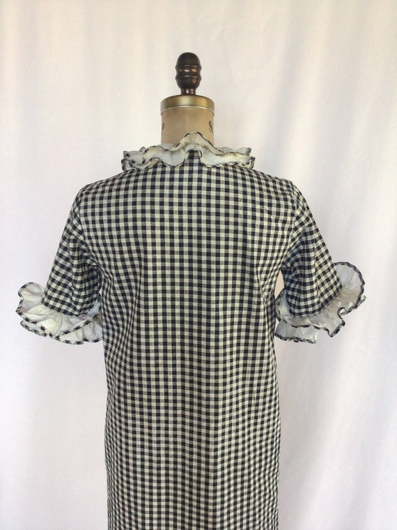 Vintage 60s dress | Vintage black white gingham d… - image 6