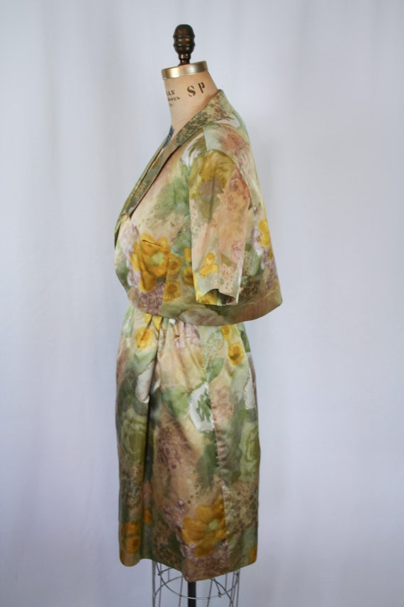 Vintage 50s dress suit | Vintage floral watercolo… - image 7