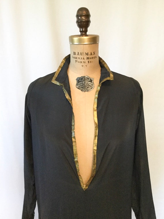 Fiona 20s Tunic | Vintage black silk tunic | 1920… - image 2