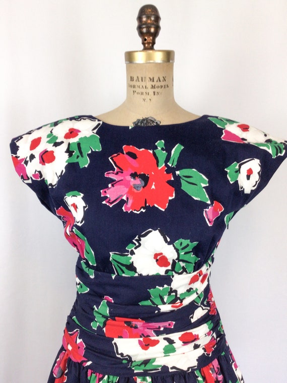 Vintage 80s dress | Vintage  floral cotton fit an… - image 2