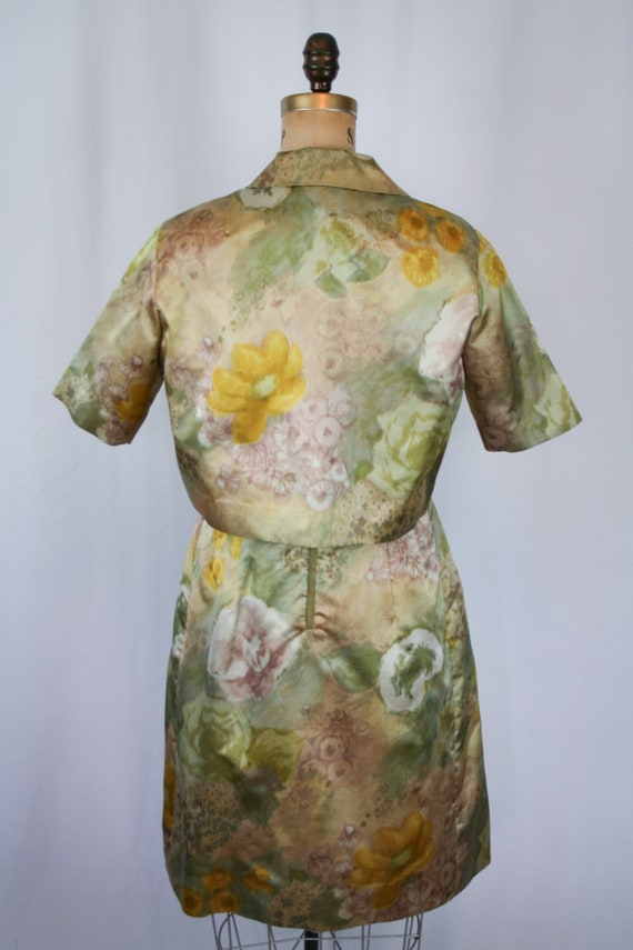 Vintage 50s dress suit | Vintage floral watercolo… - image 10