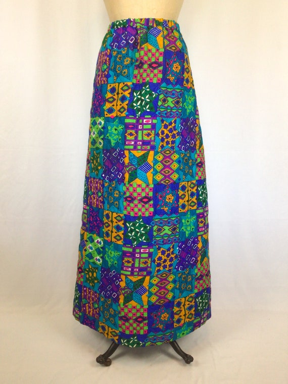 Vintage 60s skirt | Vintage patchwork quilted ski… - image 3