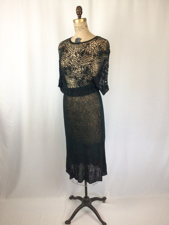 Vintage 30s dress | Vintage dark evergreen rayon … - image 5