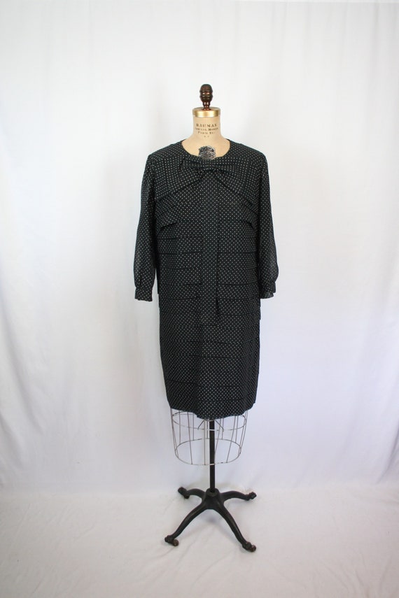 Vintage 60s dress | Vintage black white polka dot… - image 3