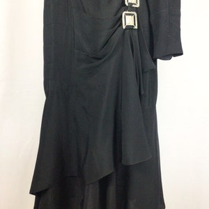 Vintage 20s Dress Vintage black silk drop waist dress 1920's silk flapper dress image 6
