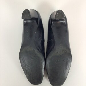 Vintage 50s pumps Vintage black leather high heel shoes 1950's Socialites buckle shoes image 9