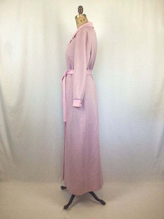 Vintage 60s dress | Vintage pink silver striped k… - image 5