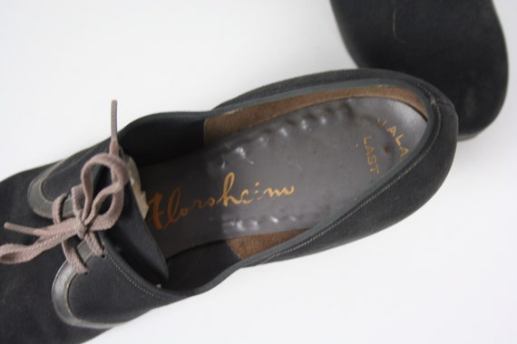 Vintage 30s shoes | Vintage blue suede oxfords | … - image 10