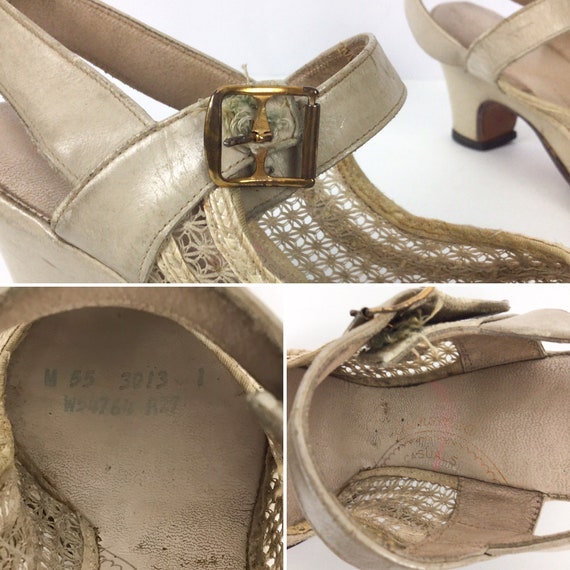 Vintage 40s shoes | Vintage ivory peep toe heels … - image 8