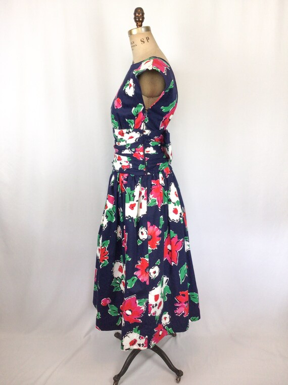 Vintage 80s dress | Vintage  floral cotton fit an… - image 7