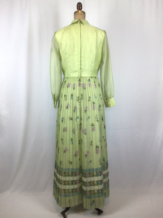 Vintage 60s dress | Vintage green maxi evening dr… - image 8