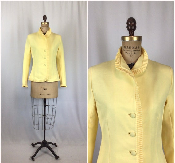 Vintage 60s suit jacket | Vintage lemon yellow ta… - image 1