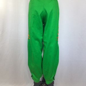 Vintage 70s pants Vintage green canvas pants 1970s Shriners appliqué pants image 8