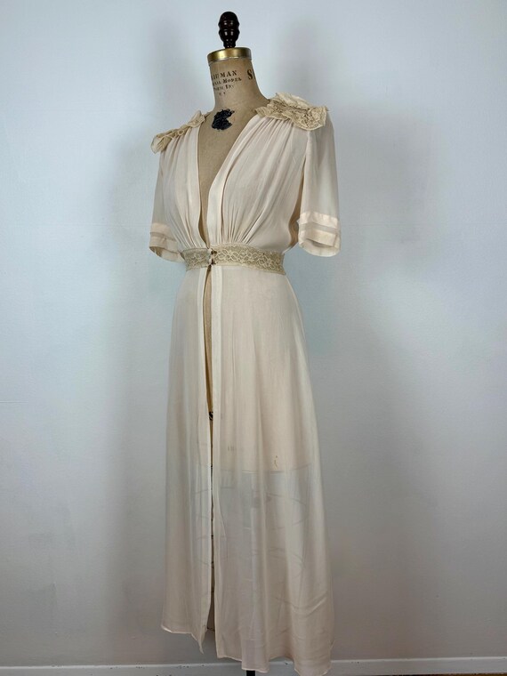 Vintage 30s Robe| Hobert Dressing Gown | 1930s Pa… - image 6